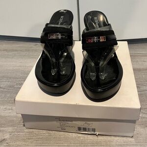 BCBGeneration Black Women's Sandals with Silver Accents